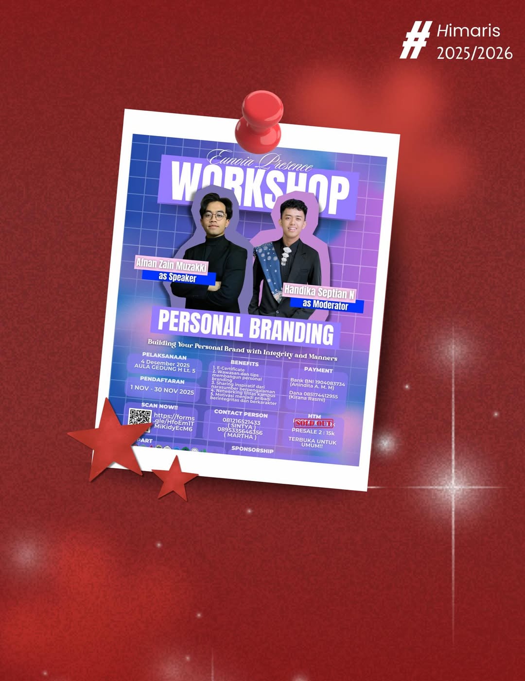 Workshop Himpunan Mahasiswa Bahasa Inggris "Building Your Personal Brand with Integrity and Manners" 2025/2026